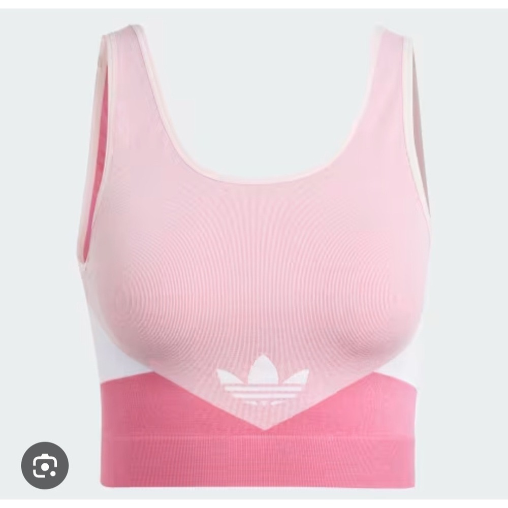 Adidas Originals Women Pink Colorblock Seamless Brami Crop Top XS 4A3H73